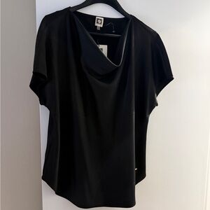 Anne Klein Black Cowl Neck Blouse
